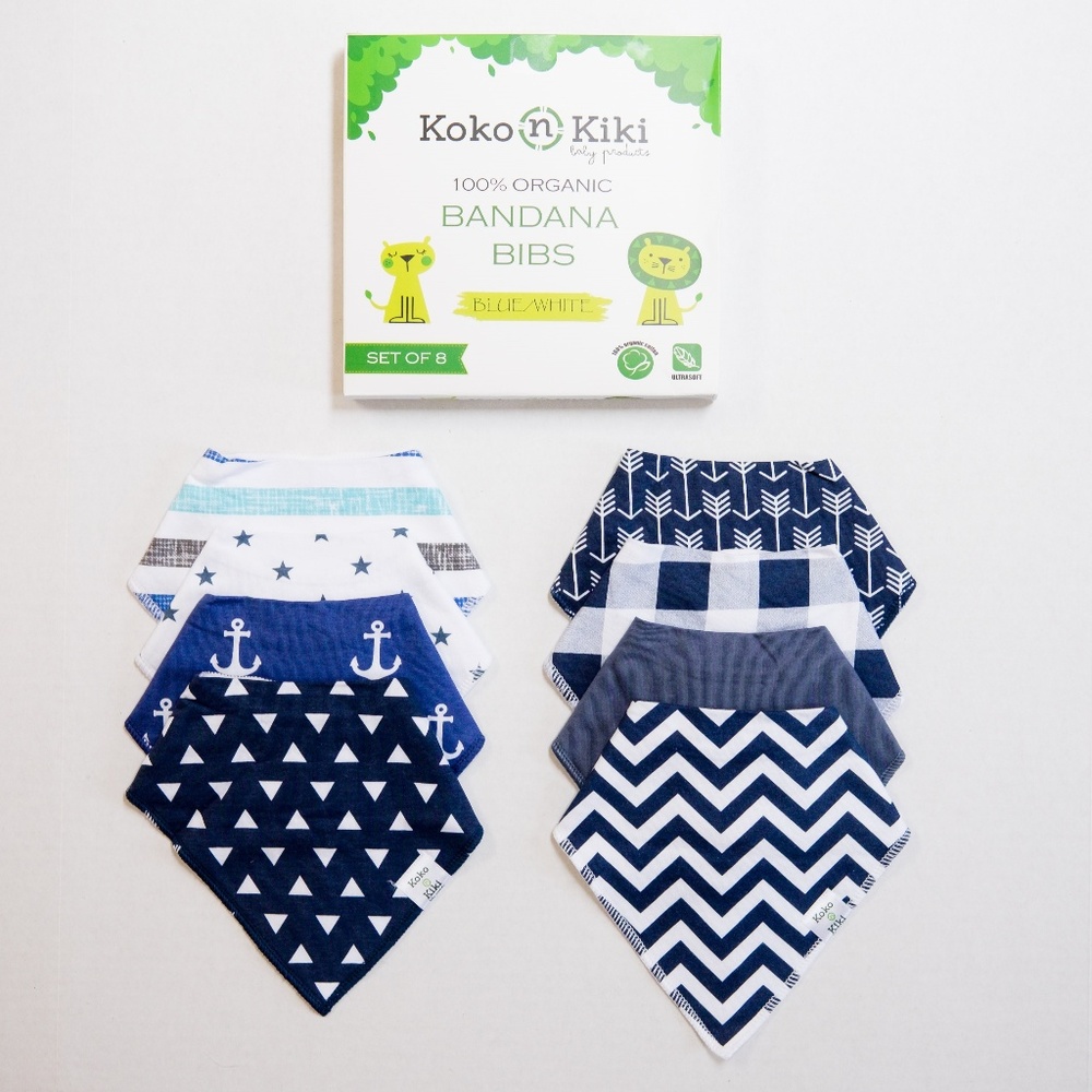 π£ 8-pack baby/toddler Organic Bandana Bib Set π£ - Picture 5 of 8